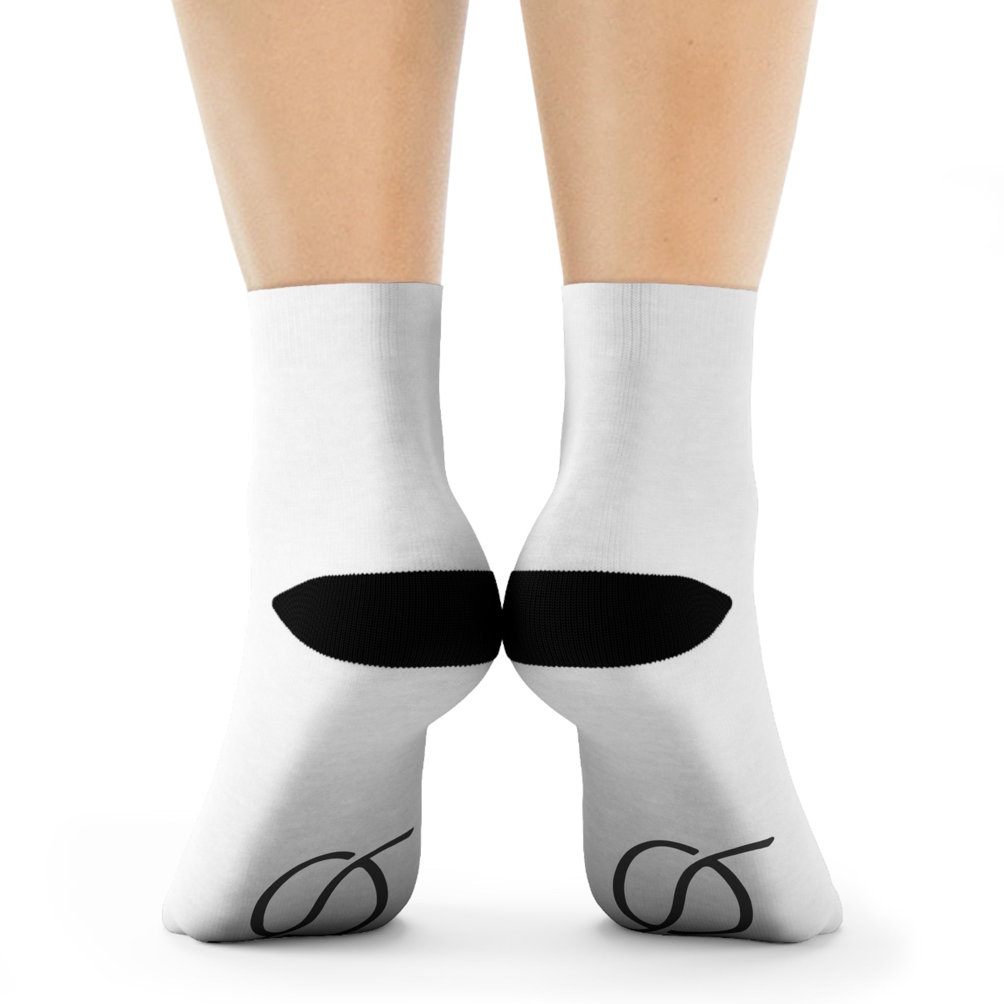 Monogram S Logo Crew Socks | Minimal Black Initial Socks