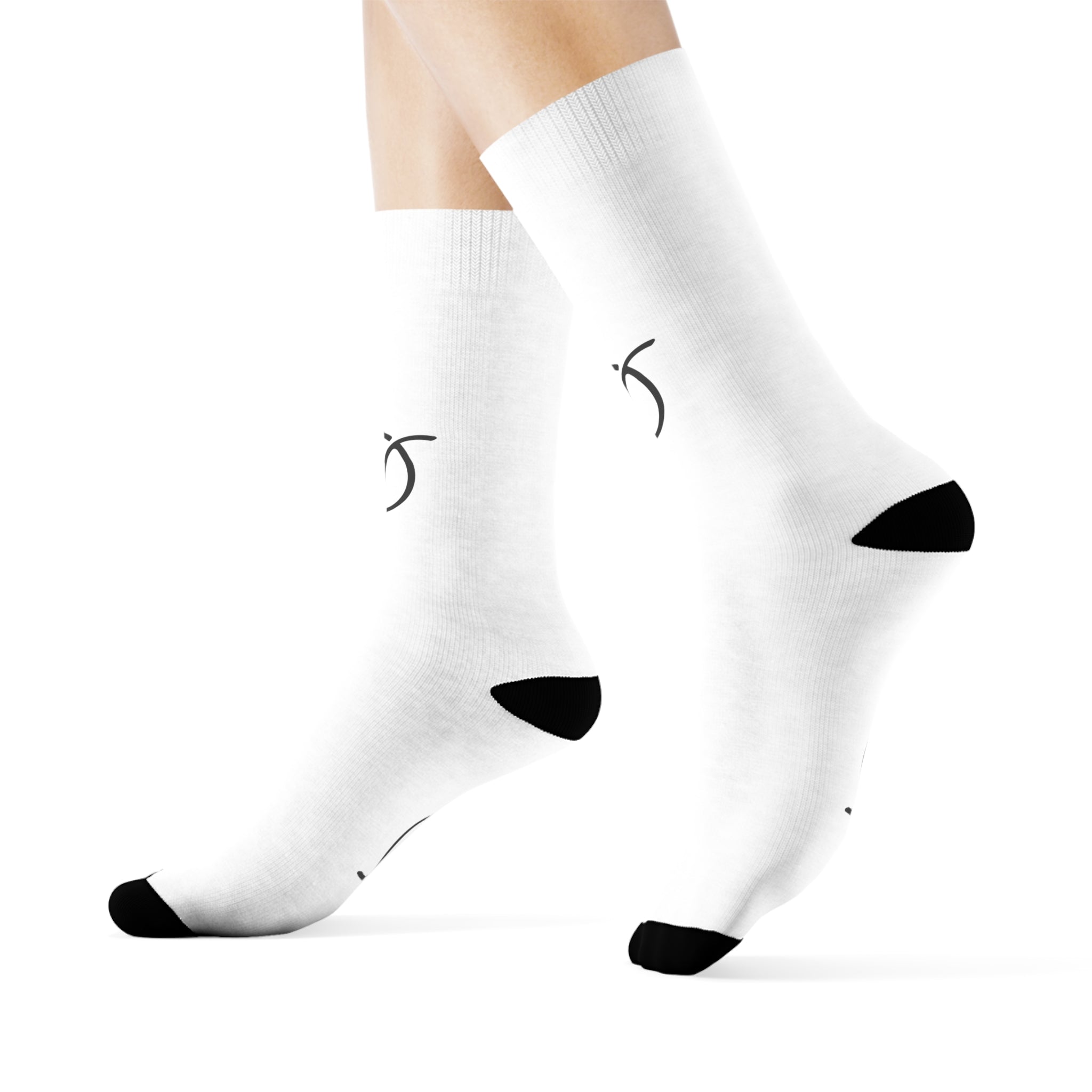 Monogram S Logo Crew Socks | Minimal Black Initial Socks