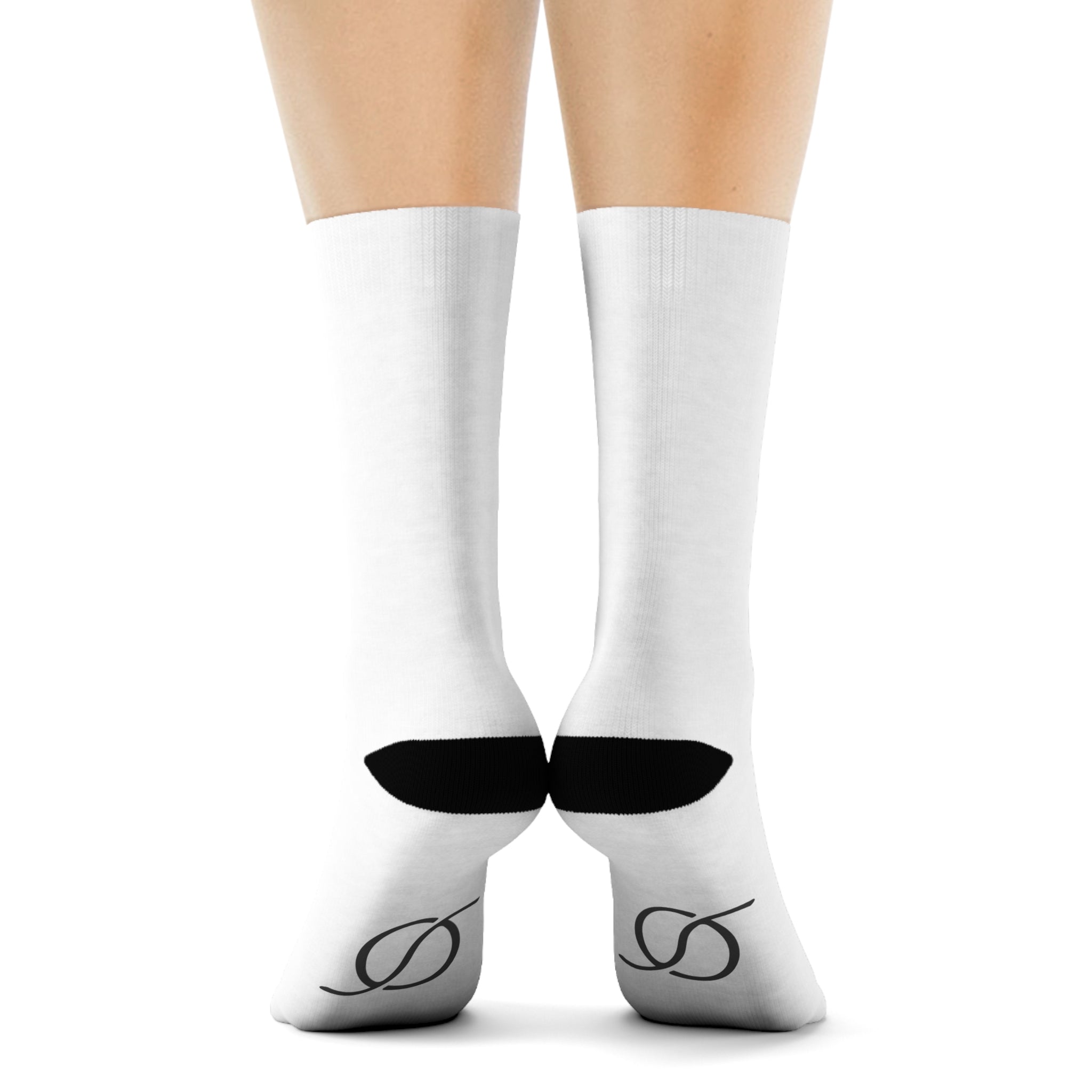 Monogram S Logo Crew Socks | Minimal Black Initial Socks