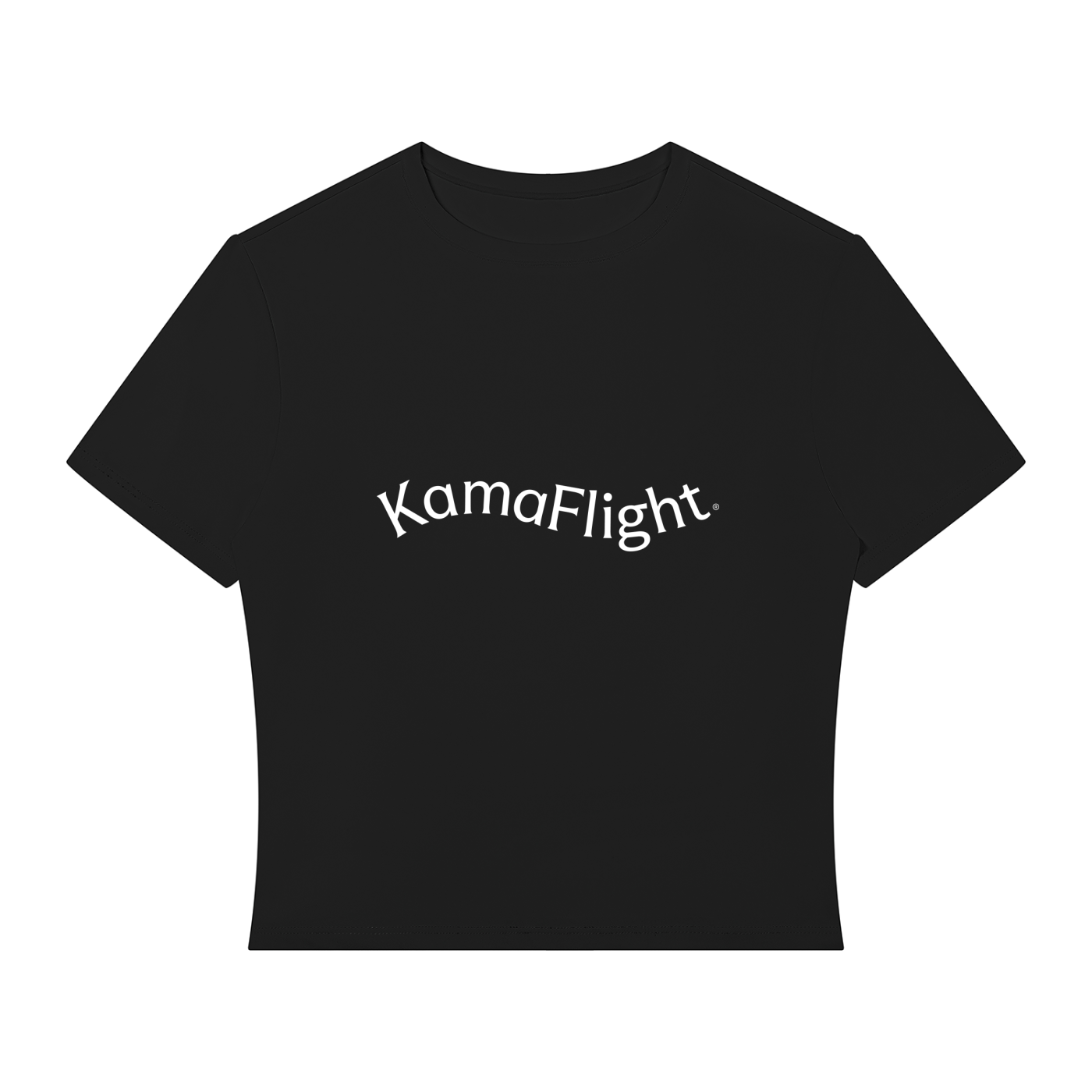 Kama Flight Women's Performance Crop T-Shirt in black, front view