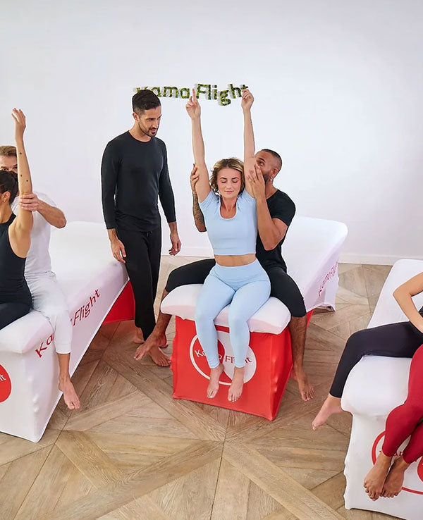 Instructor holding space for a participant during a guided session