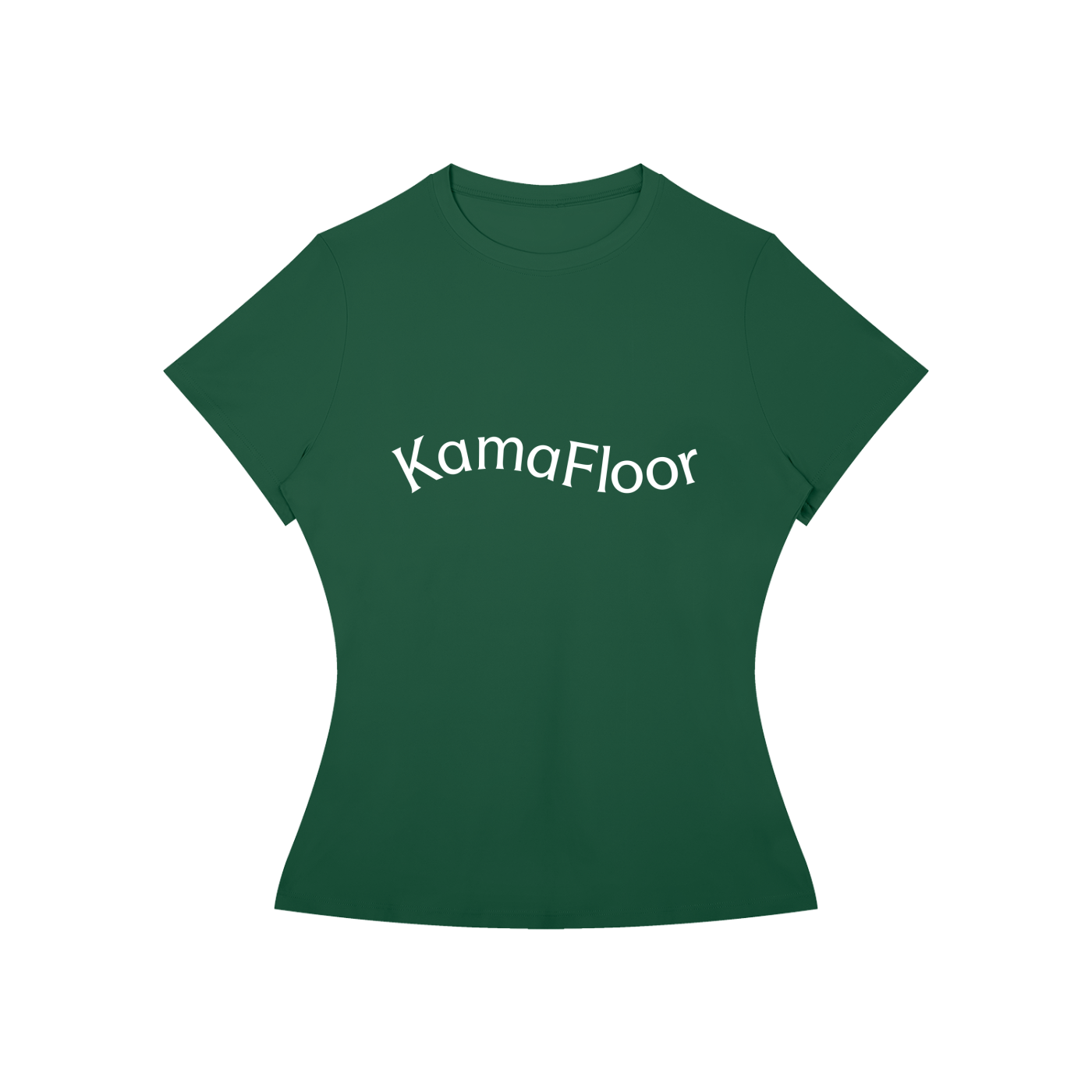 Kama Flight Women's Slim Fit Performance T-Shirt in blackish green, front view
